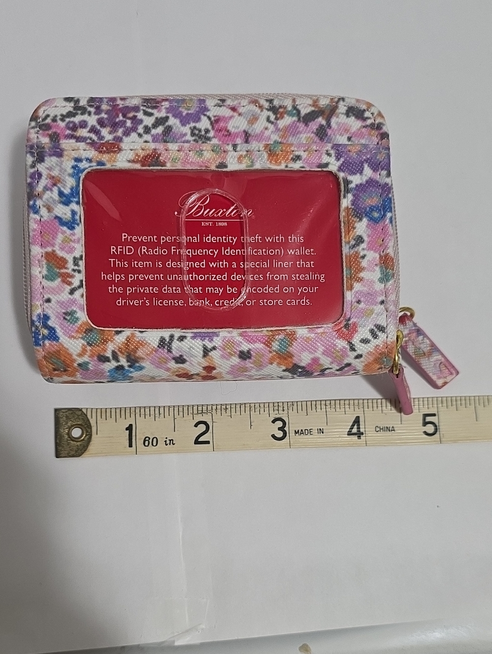 Buxton Floral RFID Card Case Wallet - Pink Multi